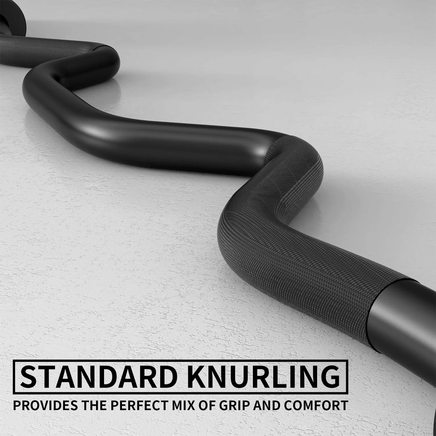 48" Olympic Barbell Curl Bar EZ Bar Strength Training Bar Threaded Chrome Barbell Bar for Weightlifting, 440-Pound Capacity, Black